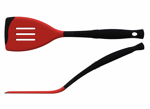 Le Creuset Pfannenwender mit Silikon-Einsatz Schwarz/Rot