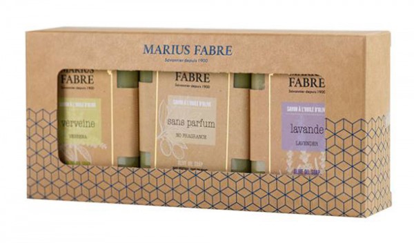 Marius Fabre 3 Seifen lavende sans parfum verveine a` 100g Geschenkbox
