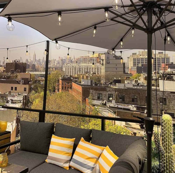 Lichterkette für Sonnenschirm Beleuchtung LED Glühbirnen Vintage-Stil Warmweiß