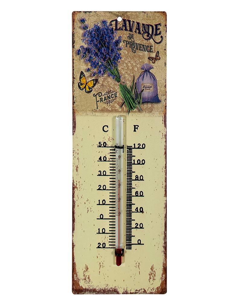 Wandthermometer Lavande de Provence Lavendel Thermometer Vintage Nostalgie Blechschild