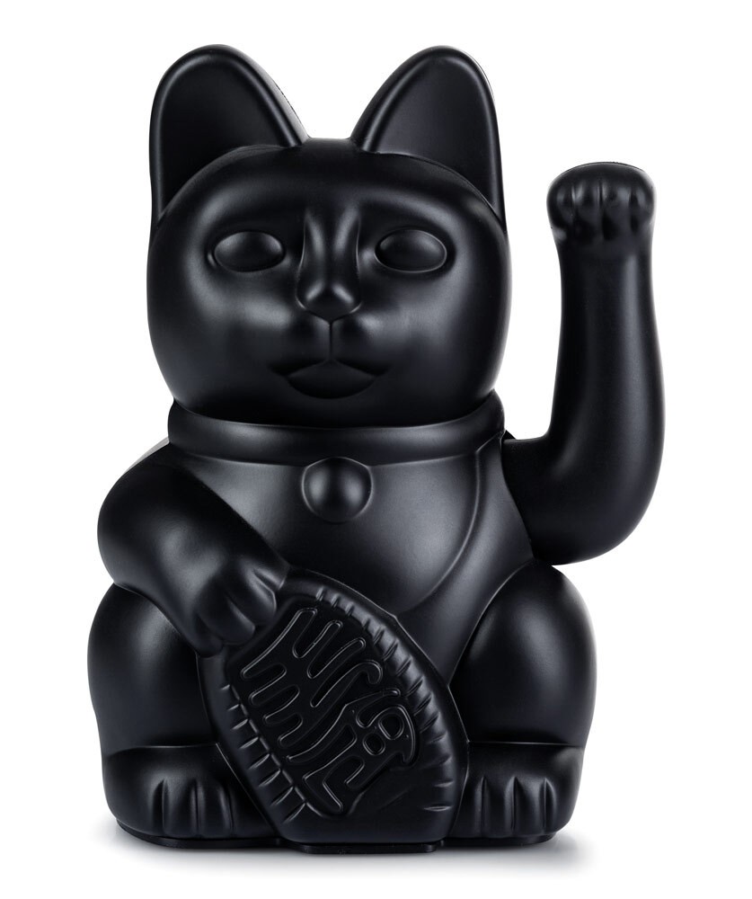 DONKEY Winkekatze Schwarz Maneki Neko Black Lucky Cat Glücksbringer 15cm DONKEY Winkekatze Schwarz Maneki Neko Black Lucky Cat Glücksbringer 15cm
