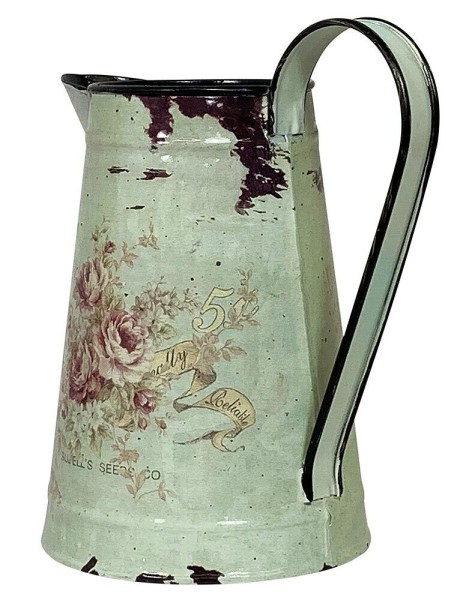 Deko Krug Zink Rose Zinkkrug Gießkanne Zinkkanne Wasserkrug Landhausstil