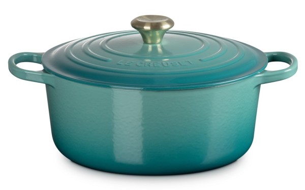 Le Creuset Bräter Signature Rund Gusseisen Bleu Riviera Blau