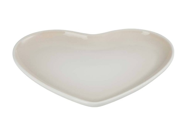 Le Creuset Teller Herzform Herzteller Steinzeug Meringue 23cm