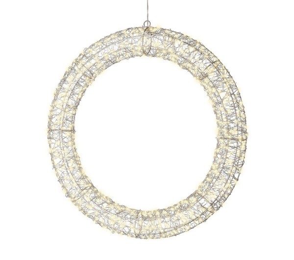 Lichtkranz Beleuchtet Weihnachten Metall Lichterkranz Warmweiß Stecker Timer Outdoor 58cm