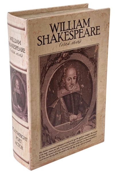 Hohles Buch Geheimfach WILLIAM SHAKESPEARE Buchversteck Buchsafe Antik-Stil