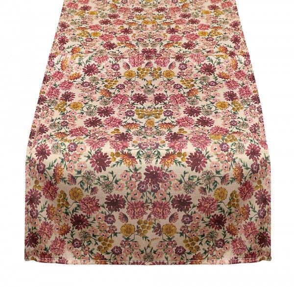 Outdoor Tischläufer Blumen Vintage-Stil Tischdecke geblümt Tischtuch 150x34cm