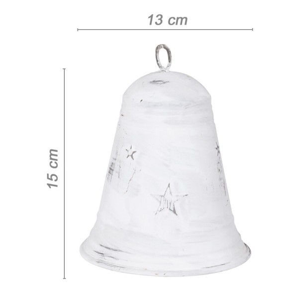Glocken-Set Zink Weiß Weihnachtsglocke 2 Stück Nikolaus Weihnachtsdeko