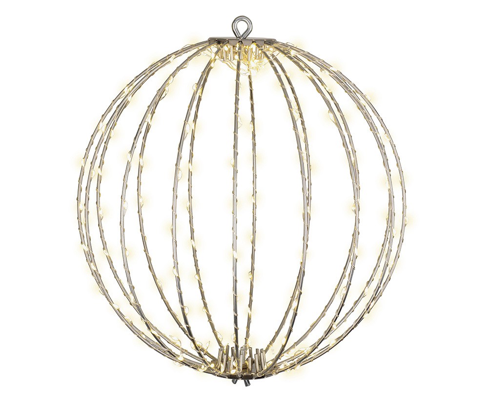 Leuchtkugel Weihnachten zum Hängen LED Kugel Metall Warmweiß Stecker Timer günstig online kaufen