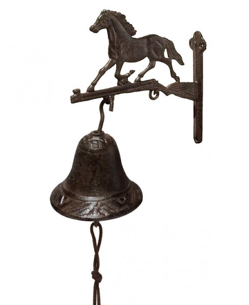 Türglocke Pferd Glocke Rustikal Gusseisen Landhausstil Antik-Stil Braun