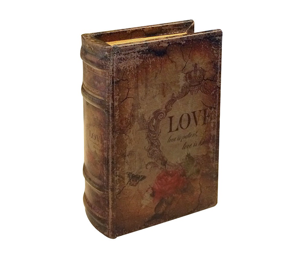 Hohles Buch mit Geheimfach LOVE Buchsafe Antik-Stil 20cm