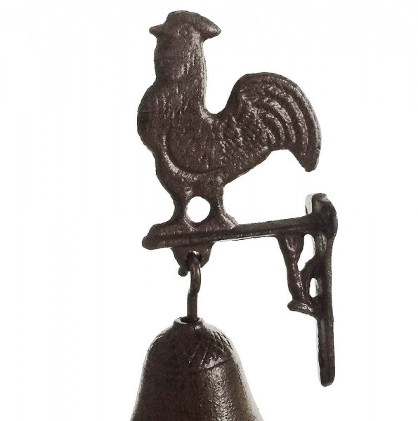 Türglocke Hahn Glocke Landhausstil Gusseisen Rustikal Antik-Stil Braun