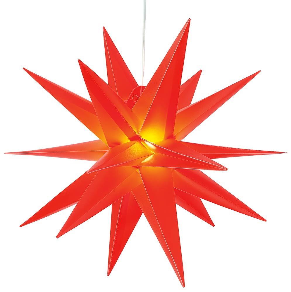 3D Leuchtstern Rot Weihnachtsstern LED Beleuchtet Innen und Außen 60cm