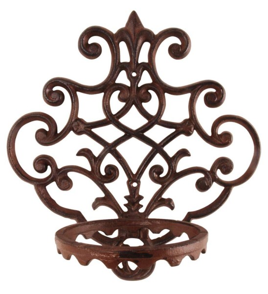 Blumentopfhalter Gusseisen Antik-Braun Pflanzenhalter Wandtopfhalter