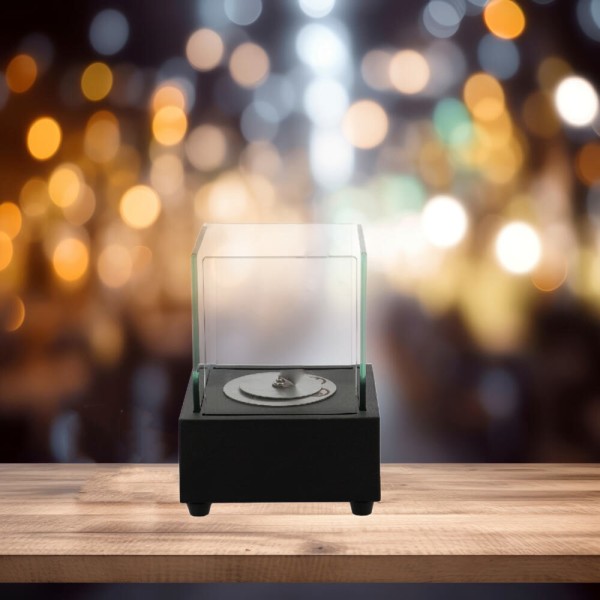 Esschert Design Tischkamin Bio-Ethanol Tischfeuer quadratisch Anthrazit 16cm