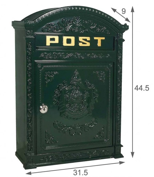Briefkasten POST Landhausstil Grün Wandbriefkasten Metall Antik-Stil