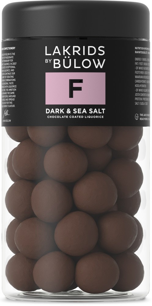 Lakrids by Bülow – F – Dark & Sea Salt – Schokoladen-Lakritz 295 g
