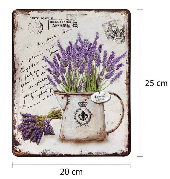 Blechschild Lavande Dekoschild Lavendel Provence Nostalgie Vintage 25x20cm