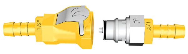 Lilie Push-and-Connect Ventiladapter und Schnellkupplung WeißGELB