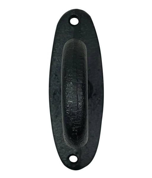 Anbindering mit Platte Gusseisen Antik-Stil Befestigungsring Schwarz 9cm