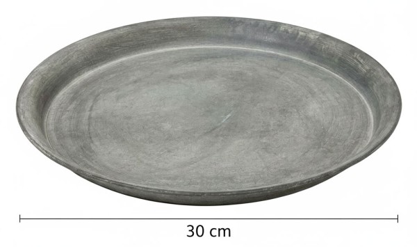 Tablett Rund Zink Vintage-Stil Zinktablett Dekotablett Zinkteller Landhaus