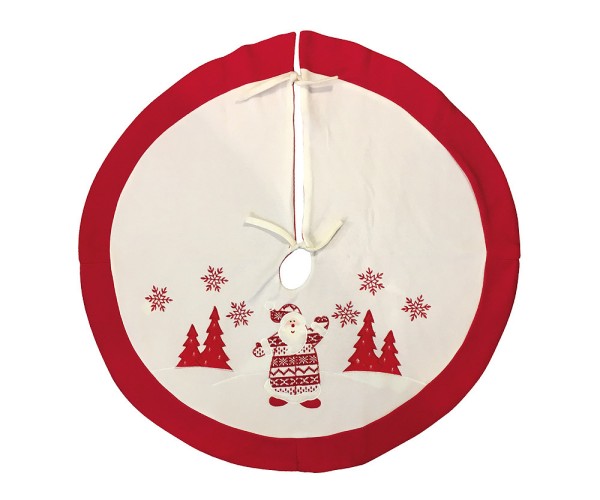 Weihnachtsbaumdecke Weihnachtsmann Weiß Rot Christbaum-Unterlage Ø 90cm