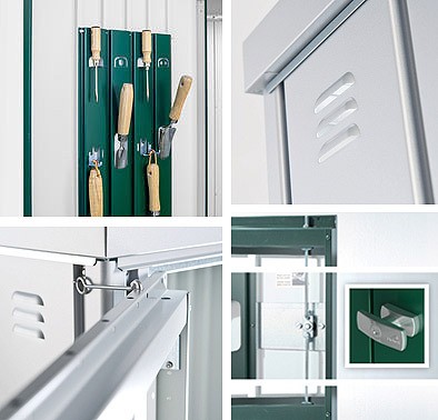 Biohort Geräteschrank 150 Aufbewahrungsschrank 155x83x182,5cm Silber-Metallic