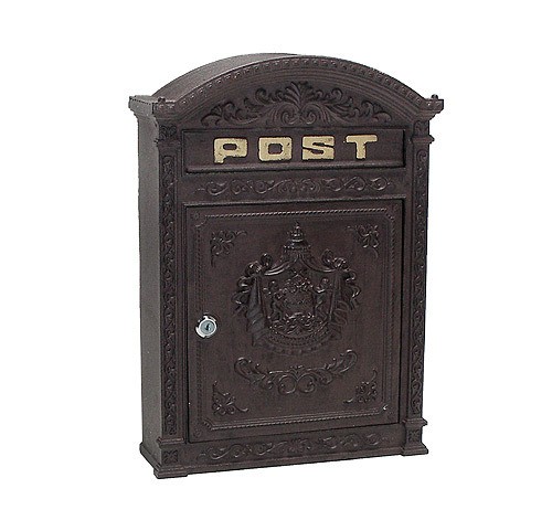 Briefkasten POST Landhausstil Braun Wandbriefkasten Metall Antik-Stil