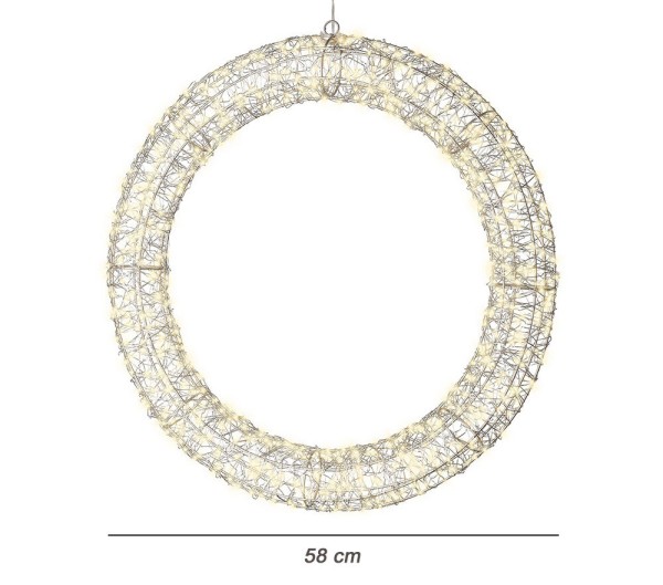 Lichtkranz Beleuchtet Weihnachten Metall Lichterkranz Warmweiß Stecker Timer Outdoor 58cm