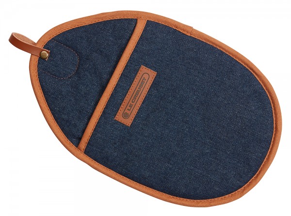 Le Creuset Topflappen Denim mit Leder-Logo