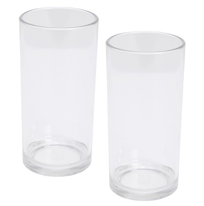 2 Stück Longdrinkglas 300ml Polycarbonat Partyglas - Unkaputtbar!