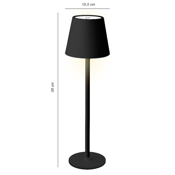 LED Tischlampe Kabellos Dimmbar Touch Schwarz USB Outdoor Leuchte Warmweiß Kaltweiß