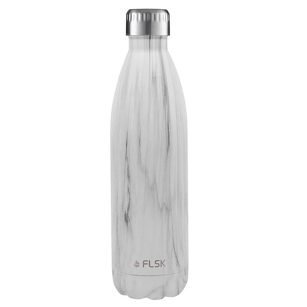 FLSK Trinkflasche White Marble Isolierflasche Weißer Marmor – 2. Generation 750 ml