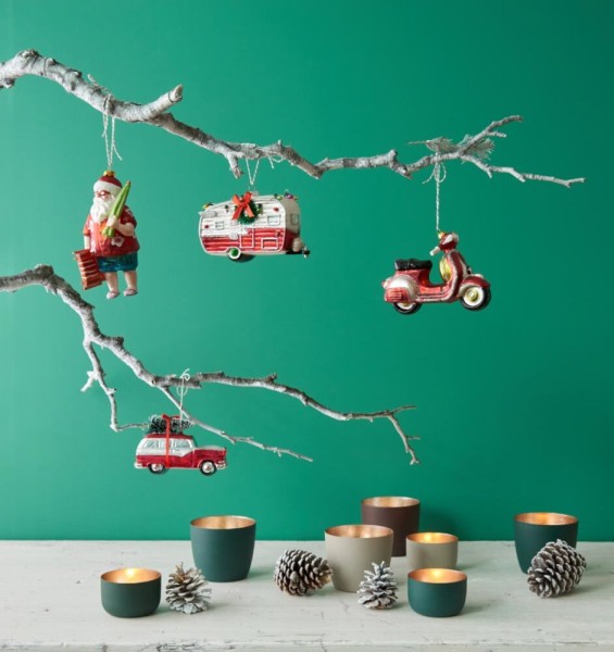Giftcompany Christbaumschmuck Camping Wohnwagen Glas Christbaumanhänger 13cm