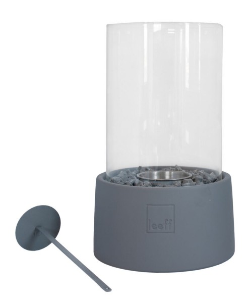 Leeff Stonefire Tischkamin Bio-Ethanol Tischfeuer Rund Grau 29 cm