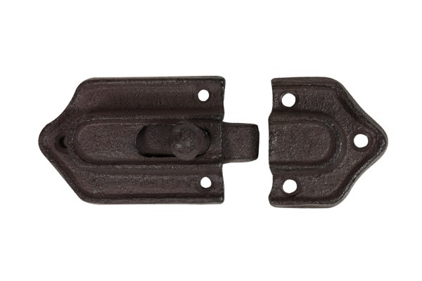 Schiebeschloß Türriegel Schieberiegel Gusseisen Antik-Braun 11,5cm