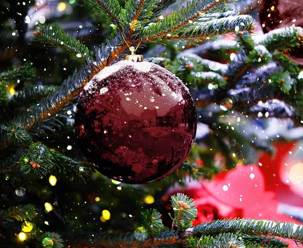 Große Christbaumkugel Dunkelrot Glänzend Weihnachtsbaumkugel 20cm