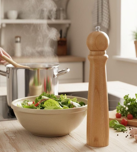 Salz und Pfeffermühle aus Bambus Holz Groß 32 cm - Mit robustem Mahlwerk