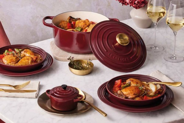 Le Creuset Speiseteller Steinzeug Garnet (Rhone) Bordeaux-Rot 27cm