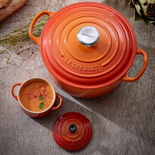 Le Creuset Bräter Signature Rund Gusseisen Ofenrot 30cm