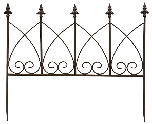 Beetzaun Metall Zum Stecken Beeteinfassung Beetumrandung Antik-Stil Braun 62cm