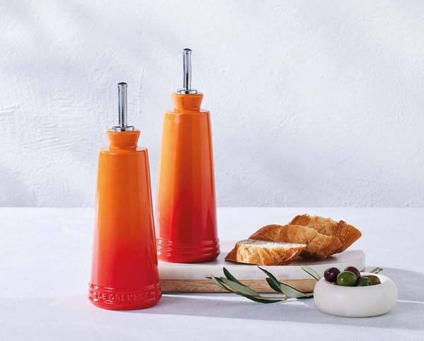 Le Creuset Essig und Öl Set Steinzeug Ofenrot