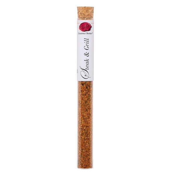 Gourmet Berner Steak & Grill Gewürzmischung in Vitro Reagenzglas mit Korken 20g