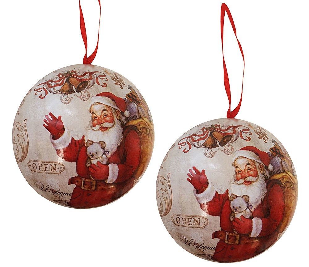 Christbaumkugeln zum Öffnen Befüllen Weihnachtsmann Nostalgie 2 Stück Weihnachtskugel Christbaumkugeln zum Öffnen Befüllen Weihnachtsmann Nostalgie 2 Stück Weihnachtskugel