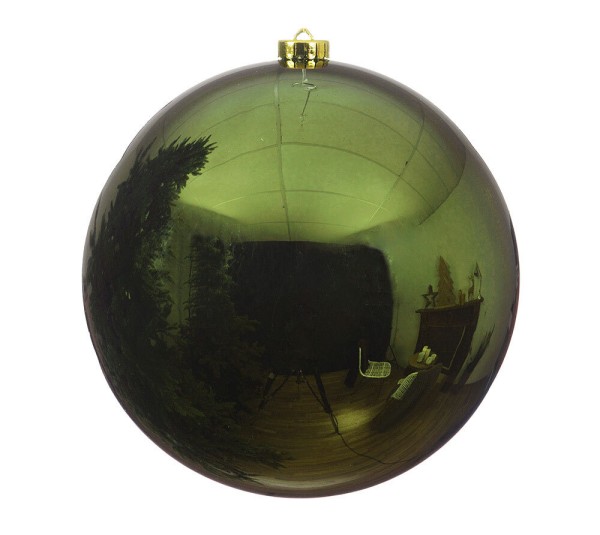 Große Christbaumkugel Dunkelgrün Glänzend Weihnachtskugel 20cm