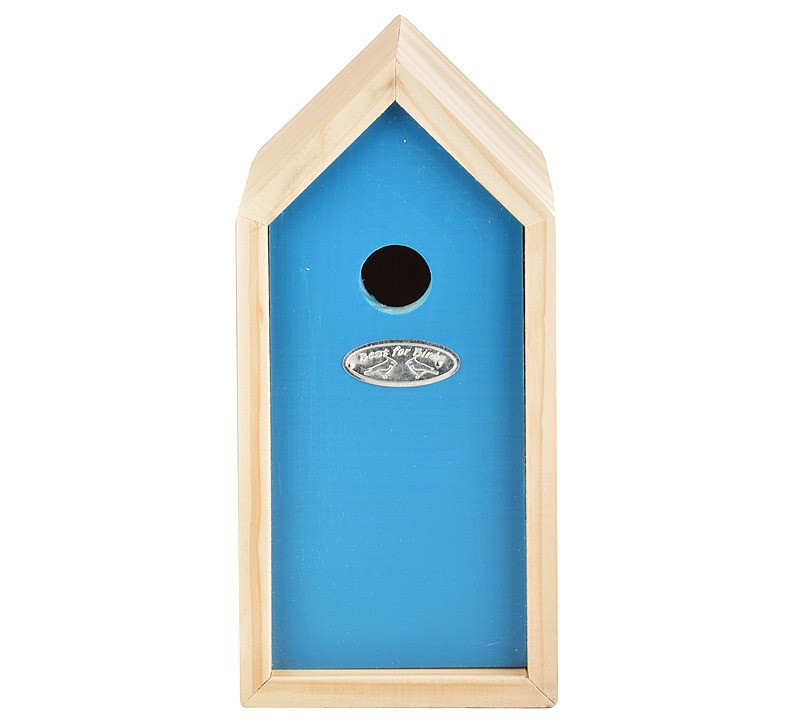 Vogelhaus für Blaumeisen Nistkasten Holz Blau
