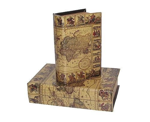 Hohles Buch mit Geheimfach Atlas Buchversteck Antik-Stil 21cm
