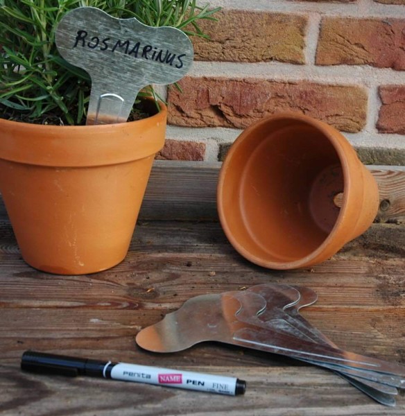 Pflanzenschilder zum Beschriften 6 Stk. mit wasserfestem Stift Pflanzschilder