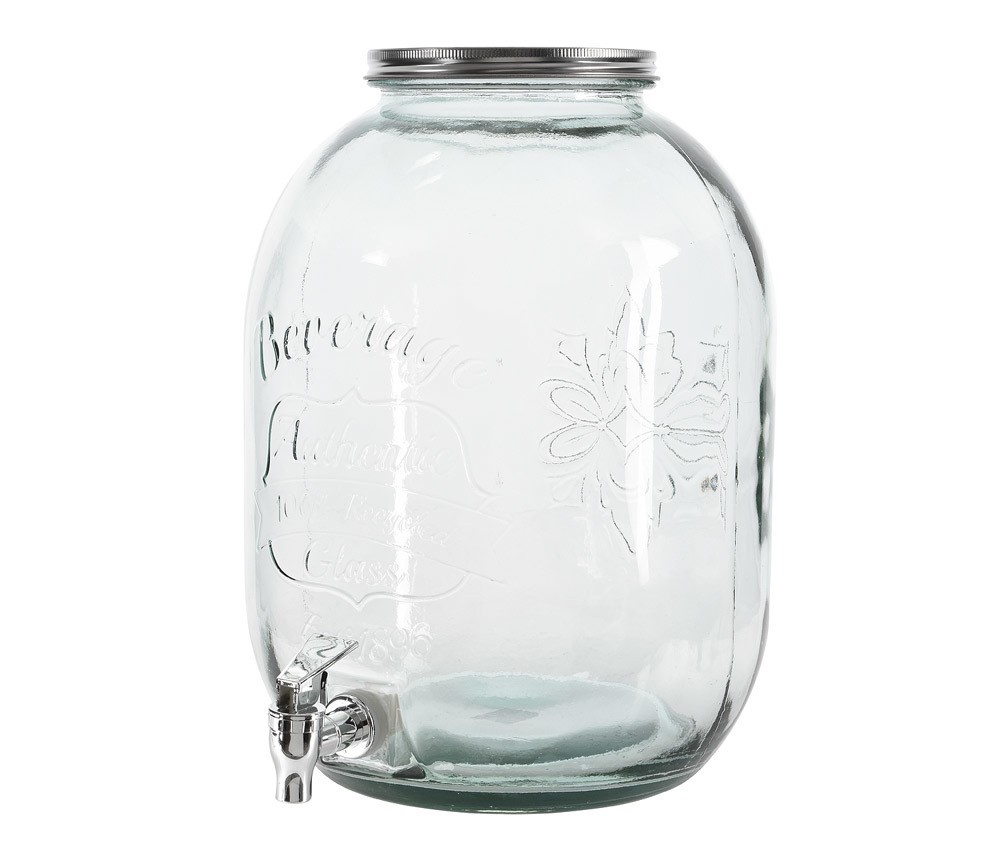 Getränkespender Groß Glas mit Zapfhahn 13,5 Liter Wasserspender Saftspender XL