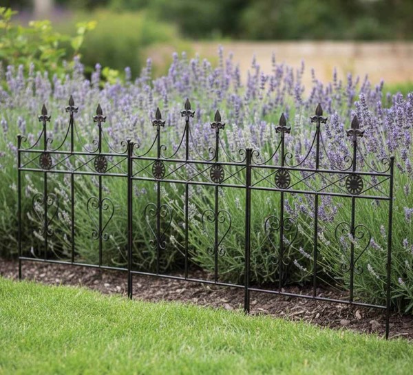 Beetzaun Metall Zum Stecken Beeteinfassung Beetumrandung Antik-Stil 51x70cm